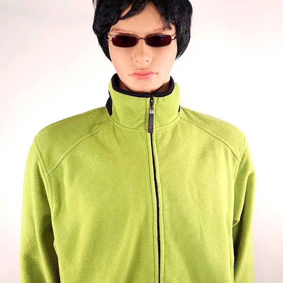 Izod Perform X Fleece Jacket Size L Lime Green - Picture 5 of 16